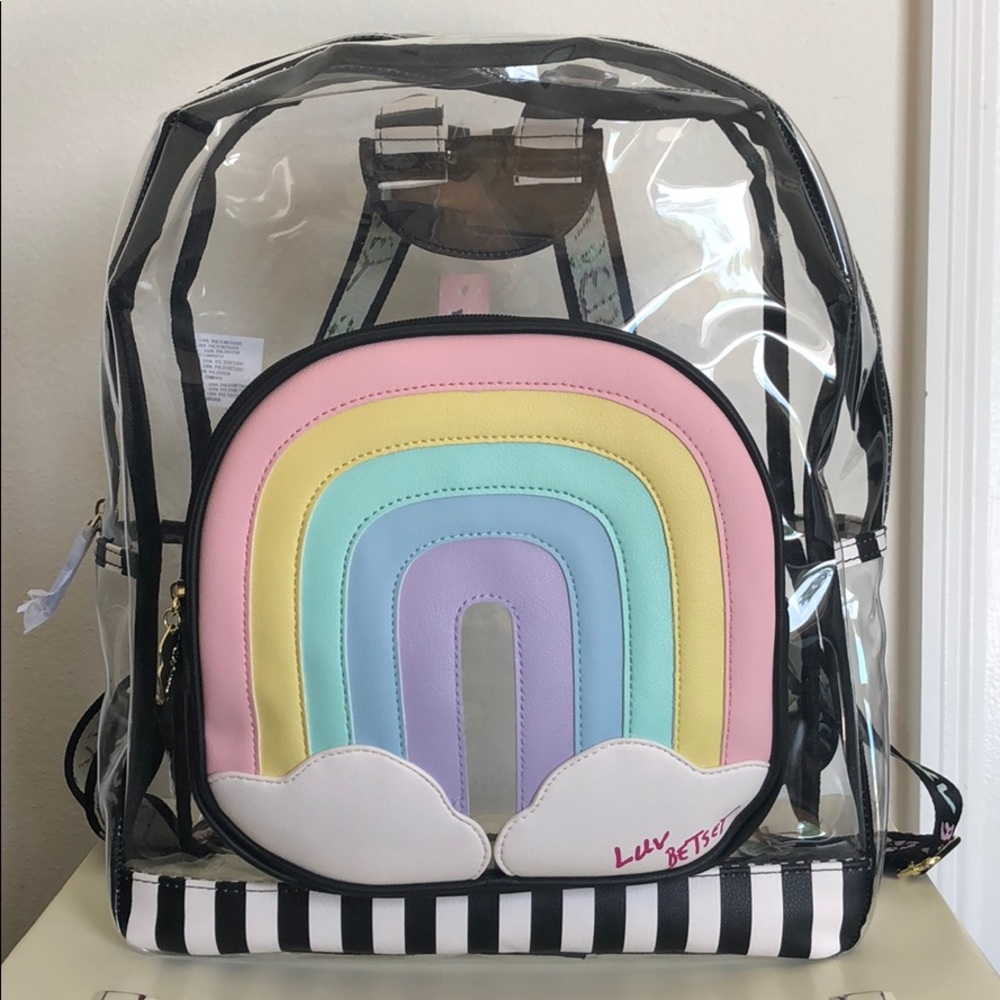 Luv Betsey Johnson Clear Rainbow Backpack LBRYLIE